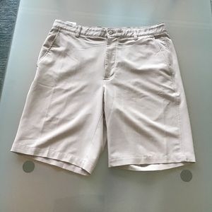 FootJoy FJ Lightweight Khaki Tan Flat Front Golf Shorts 34 10" inseam